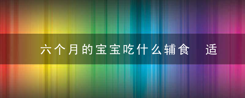 六个月的宝宝吃什么辅食 适合宝宝的四大辅食